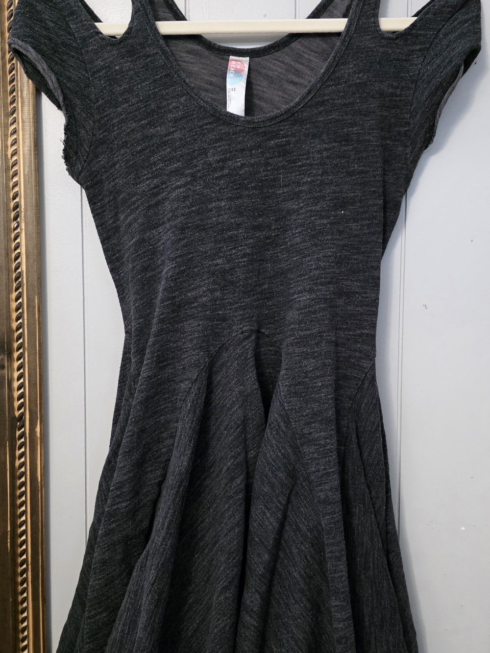 Free People Charcoal Gray Fit & Flare Mini Dress